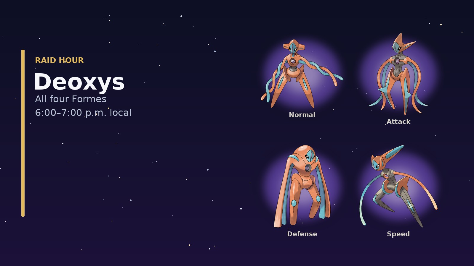 Deoxys Raid Hour official Pokémon GO graphic
