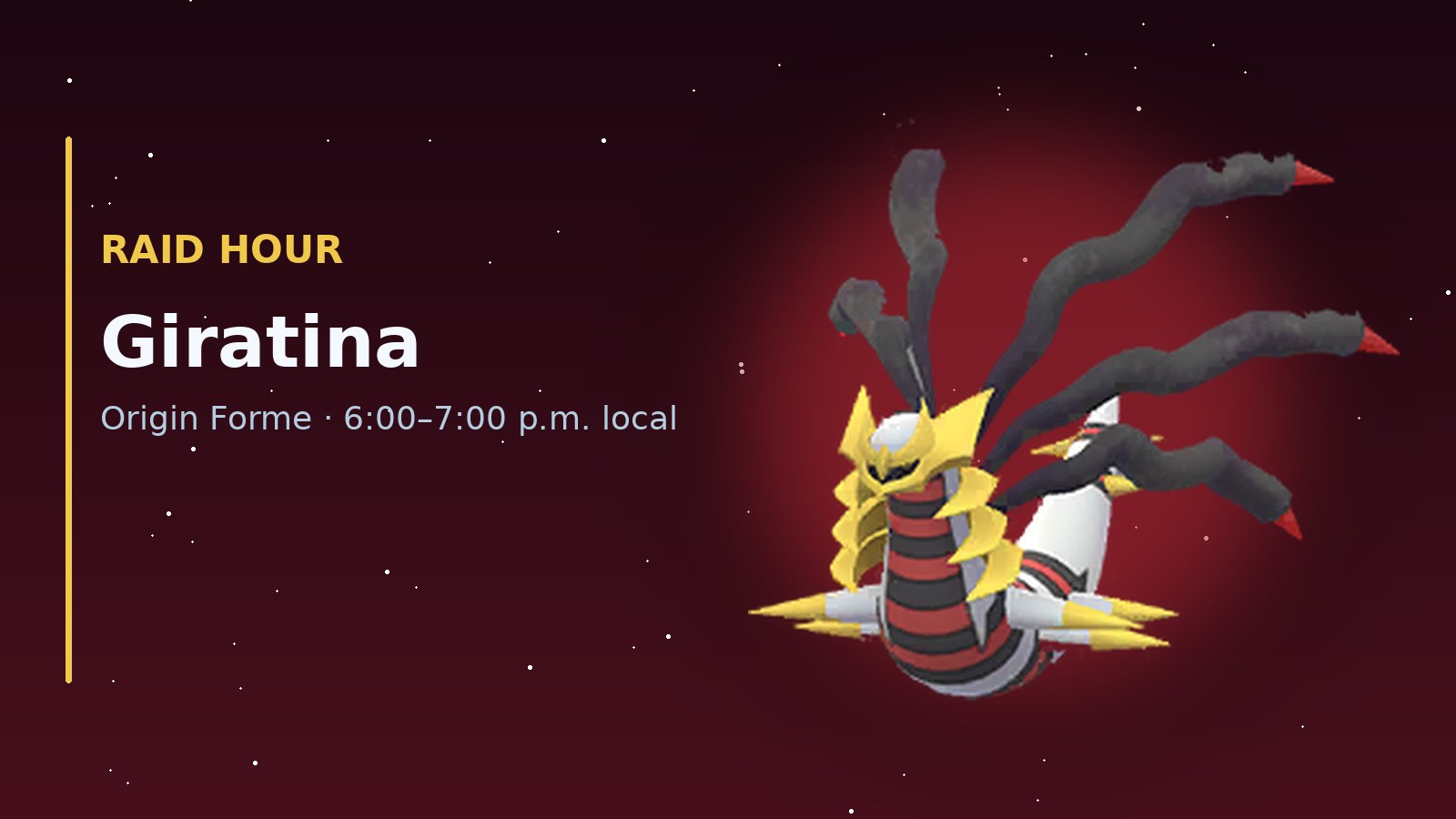 Giratina (Origin Forme) Raid Hour official Pokémon GO graphic