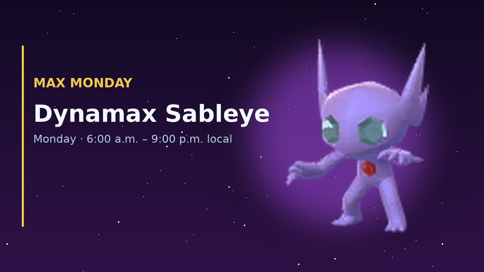 Max Monday: Dynamax Sableye official Pokémon GO graphic