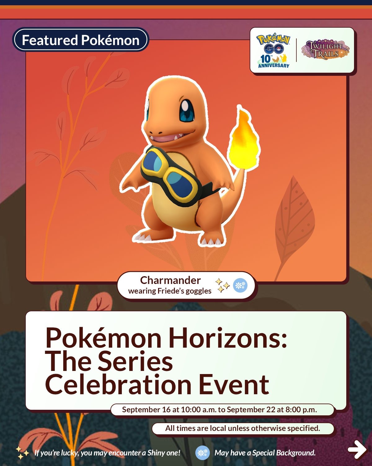 Pokémon Horizons: The Series Celebration official Pokémon GO graphic